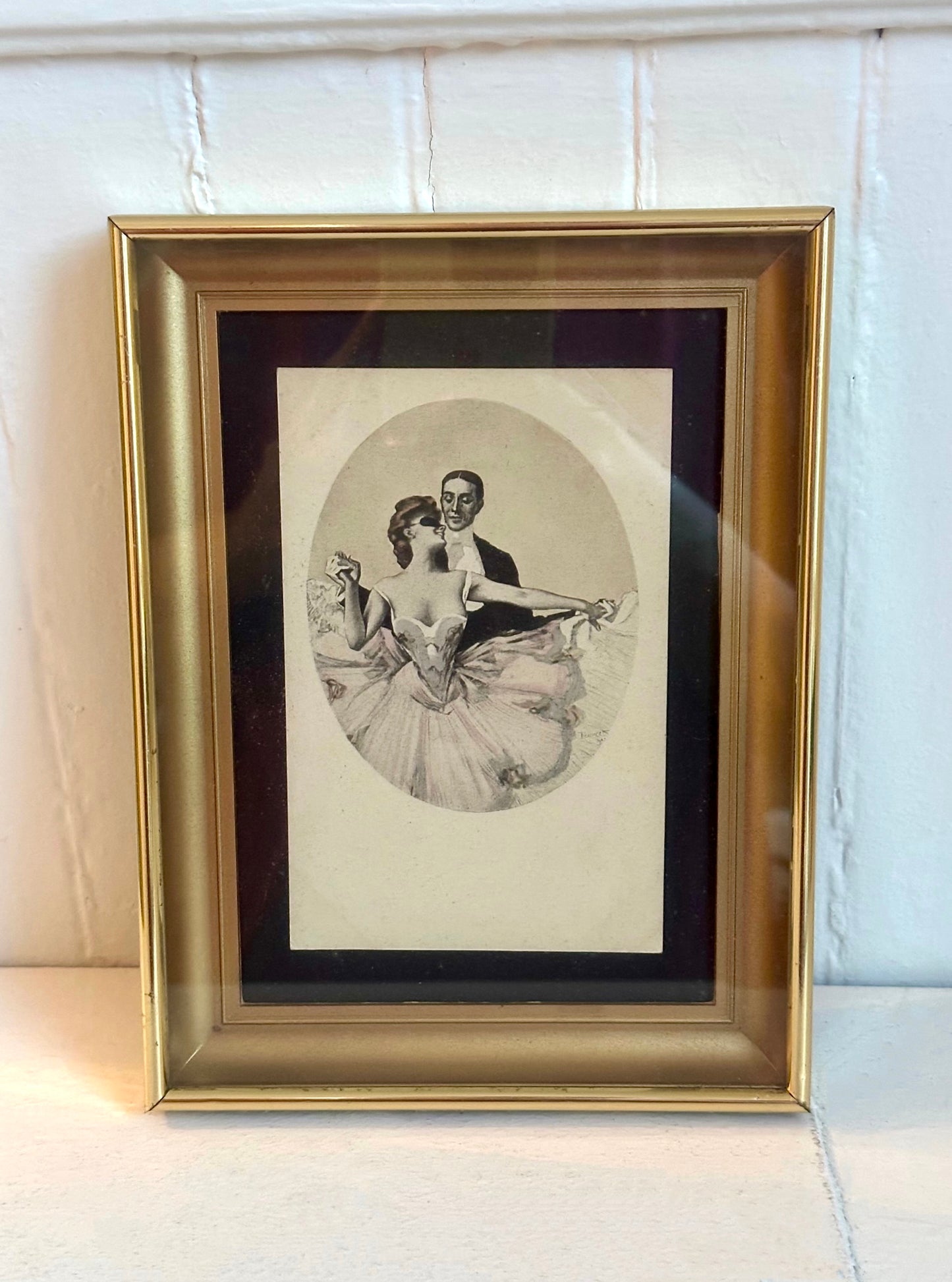Vintage Masquerade Ball Framed Postcard