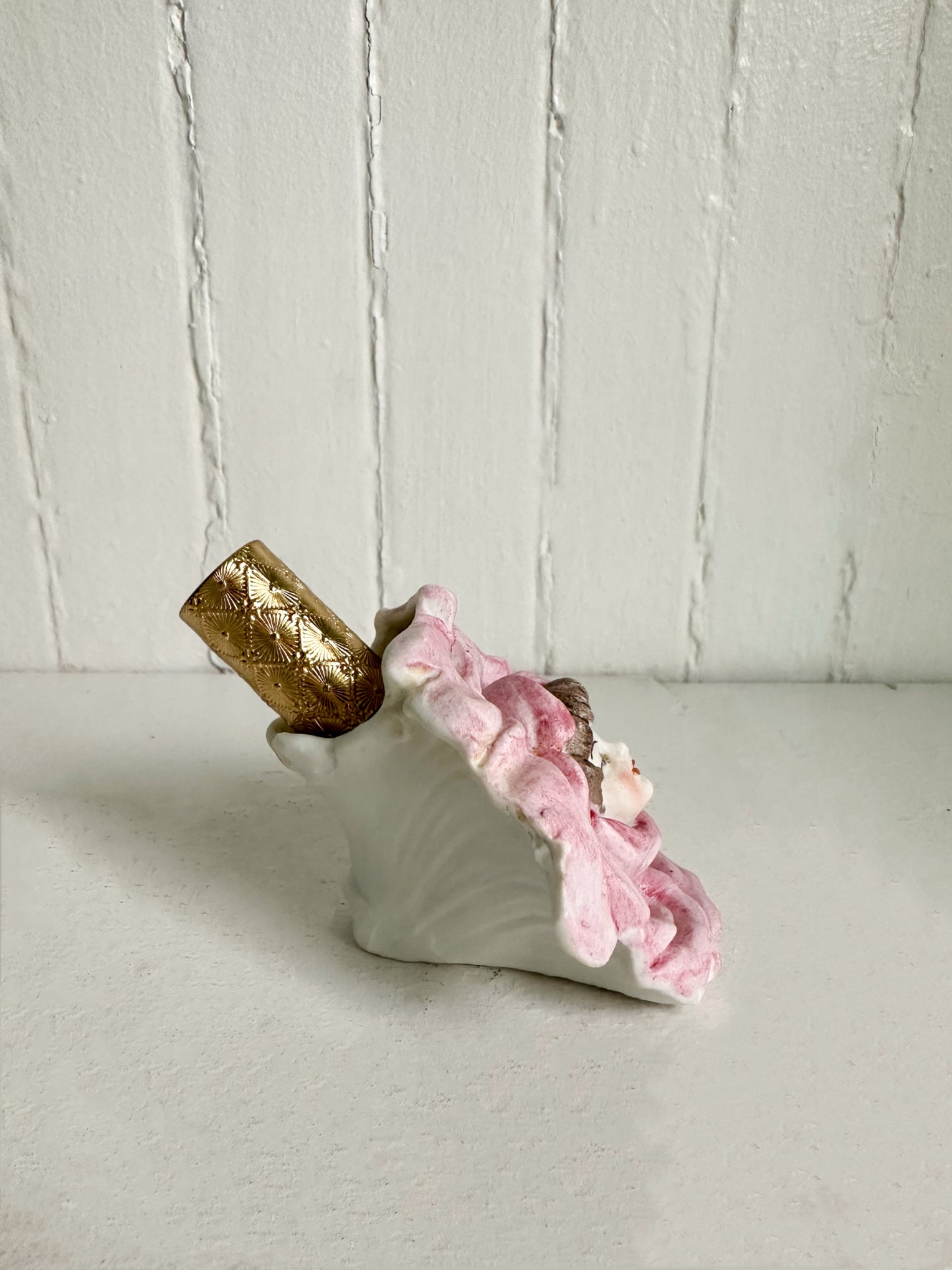Vintage Anthropomorphic Rose Flower Girl Lipstick Holder