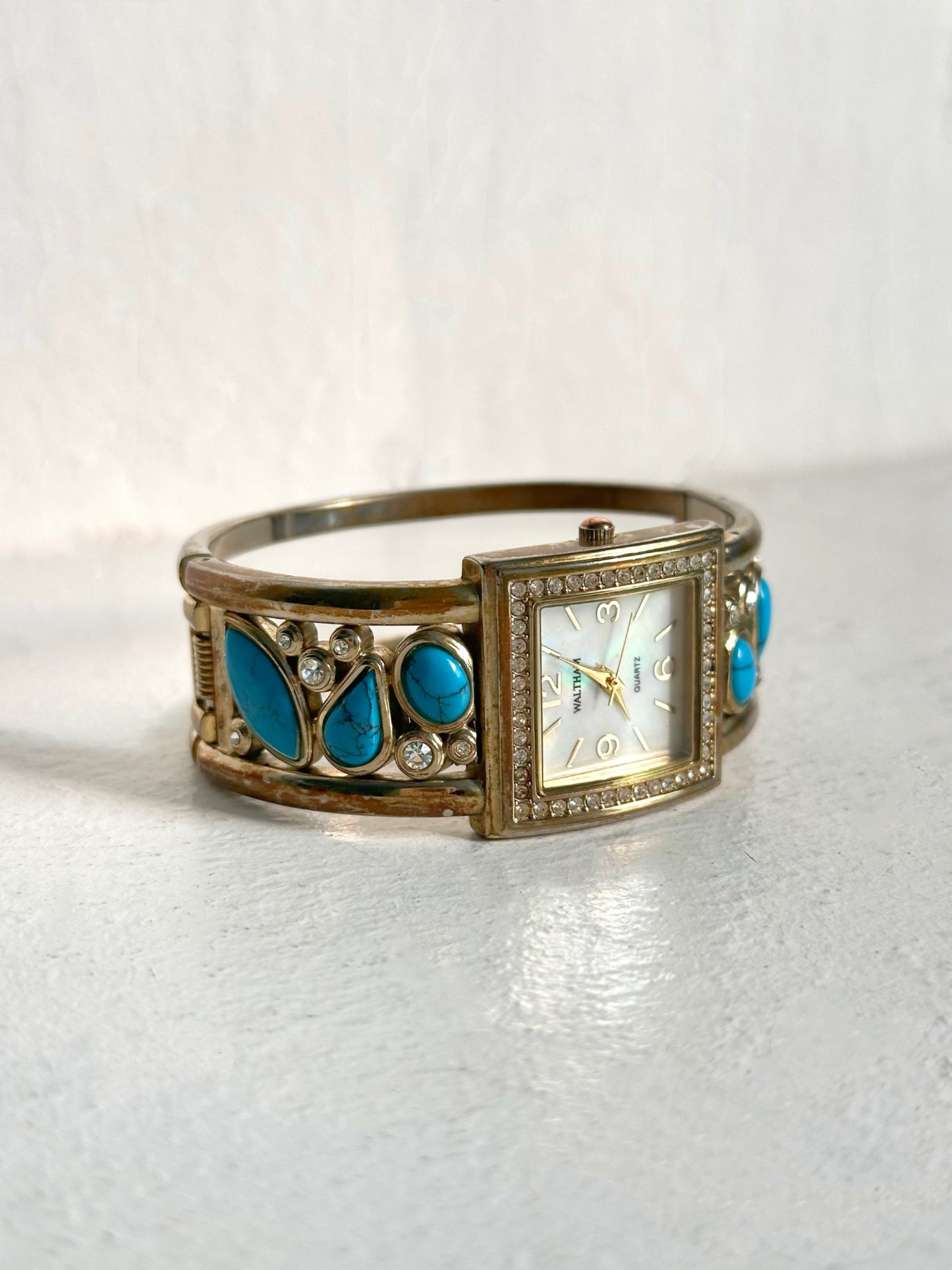 Vintage Turquoise & Crystal Watch