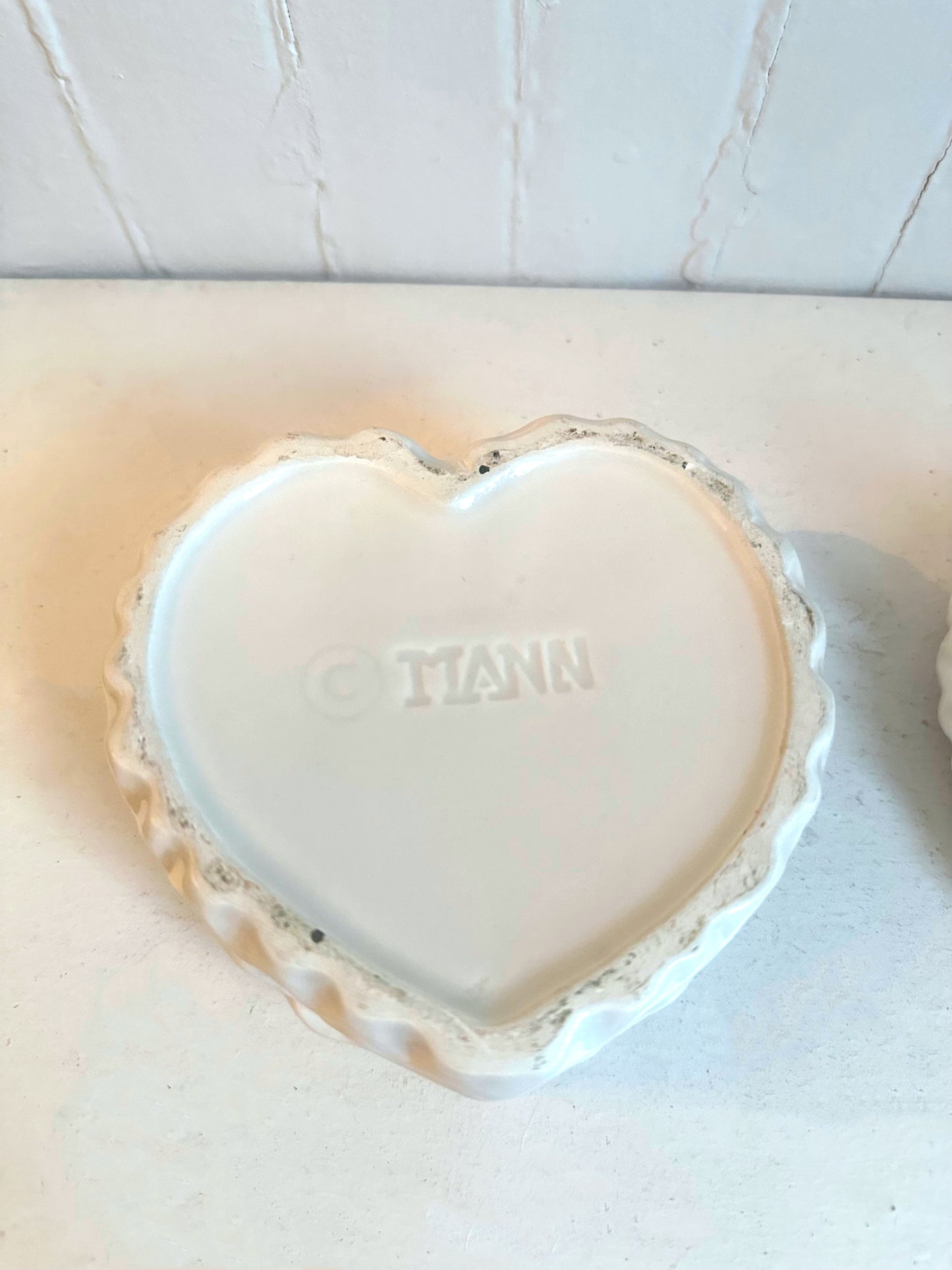 Vintage "MANN" Pierrette Clown Heart Shaped Ceramic Box