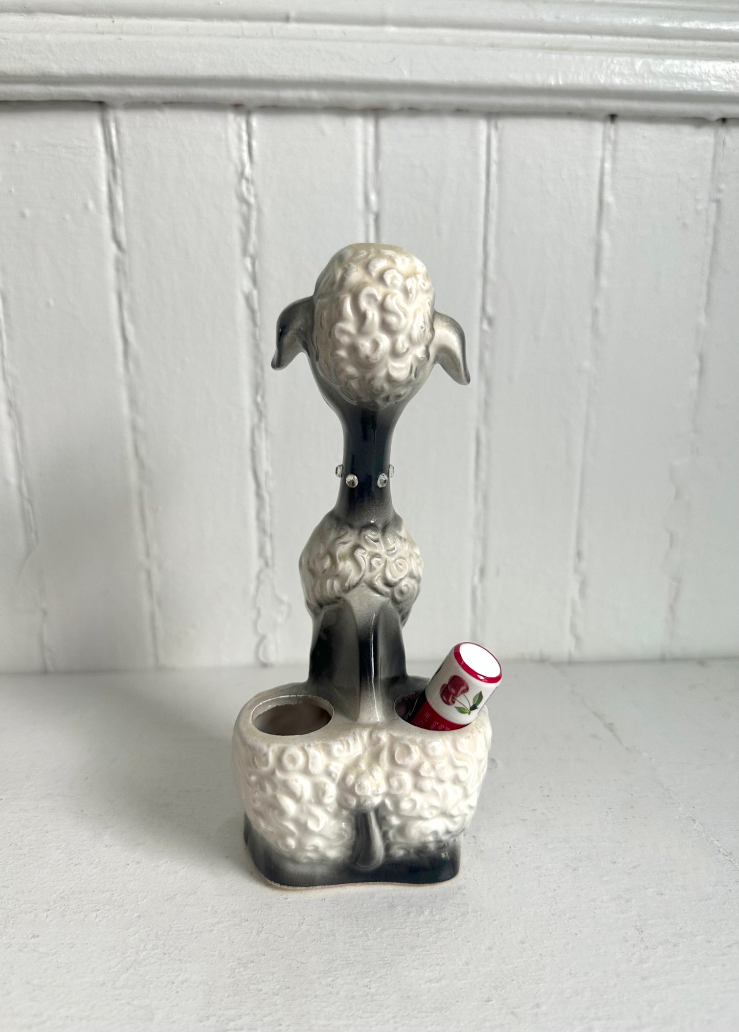 Vintage Midcentury Poodle Dog Lipstick Holder