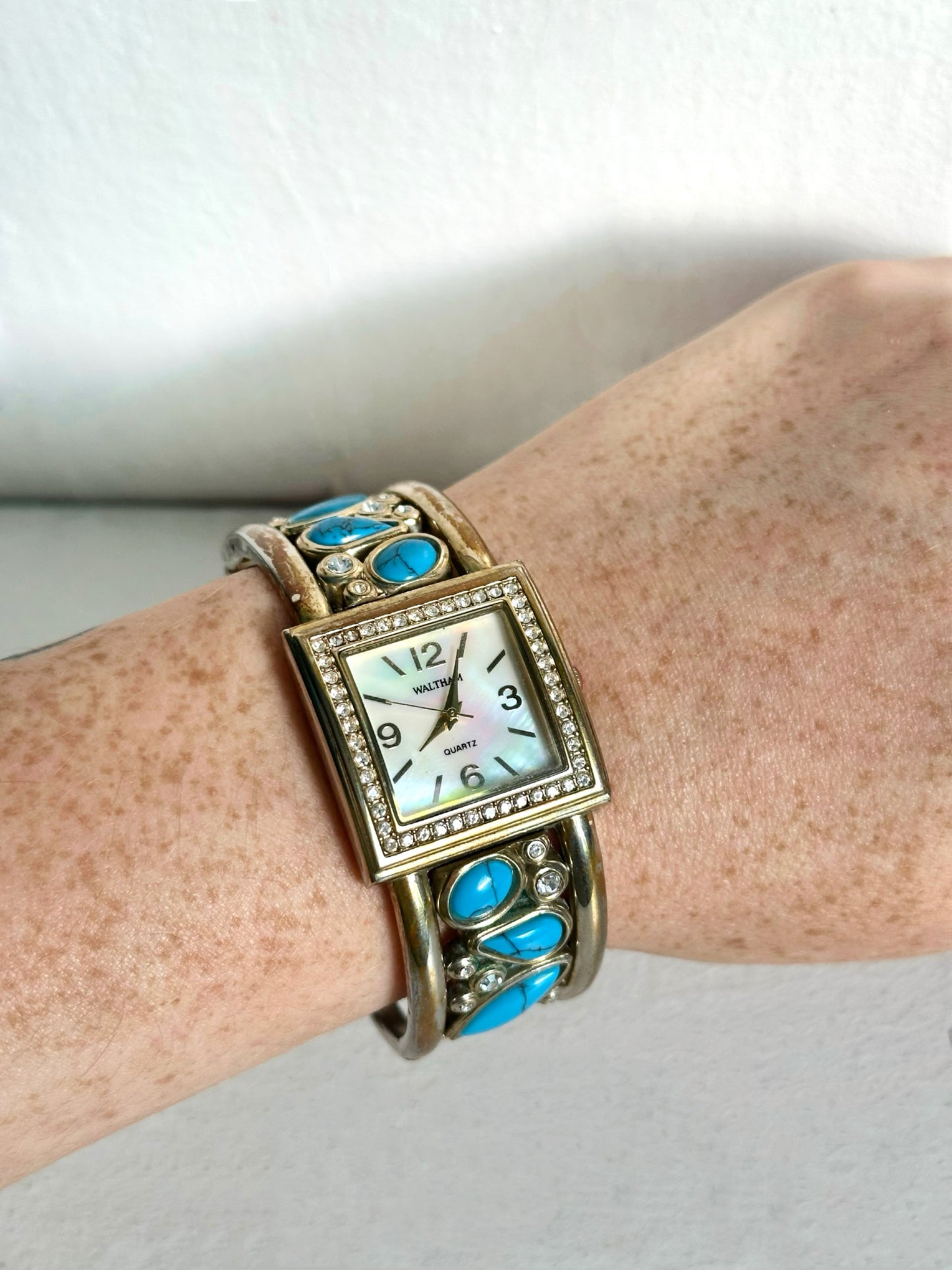 Vintage Turquoise & Crystal Watch
