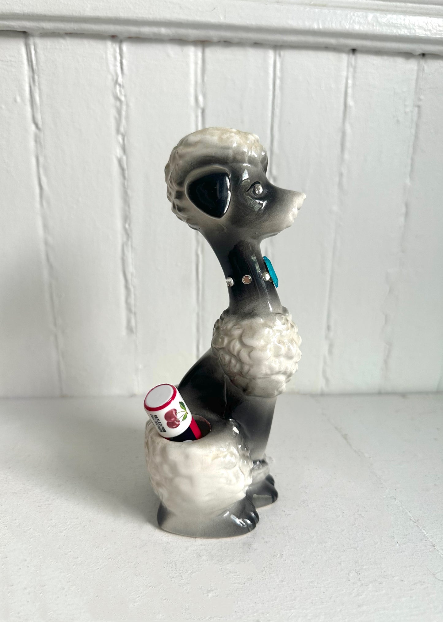 Vintage Midcentury Poodle Dog Lipstick Holder