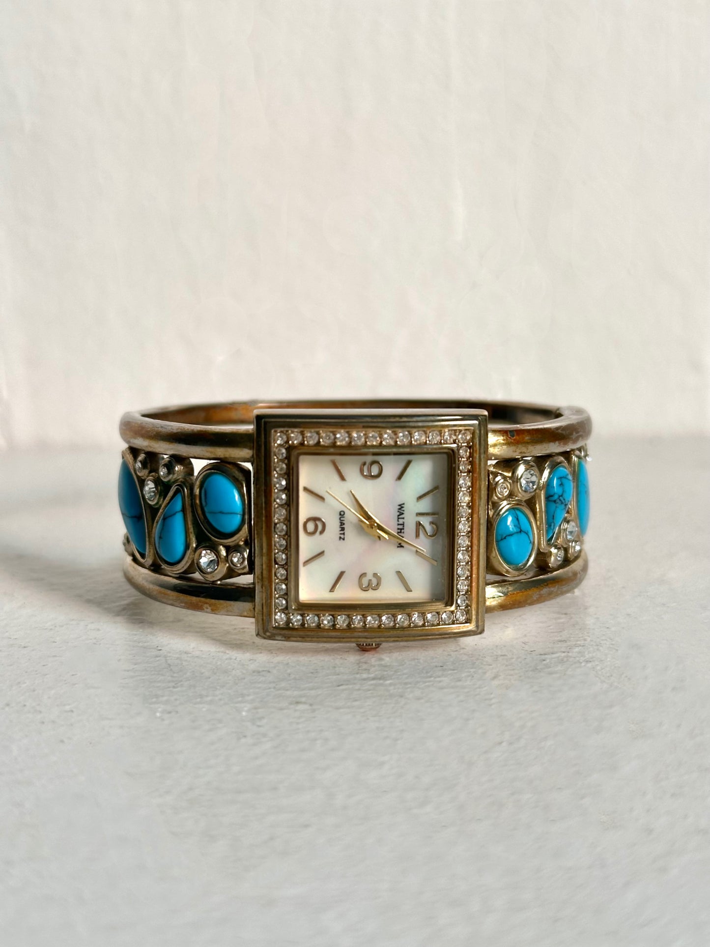 Vintage Turquoise & Crystal Watch