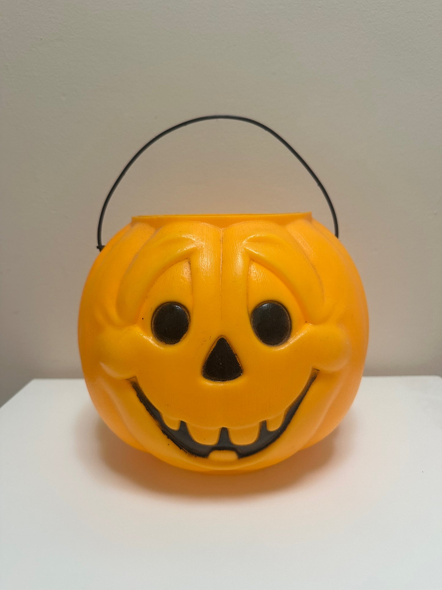 Vintage Blow Mold Pumpkin Trick or Treat Bucket