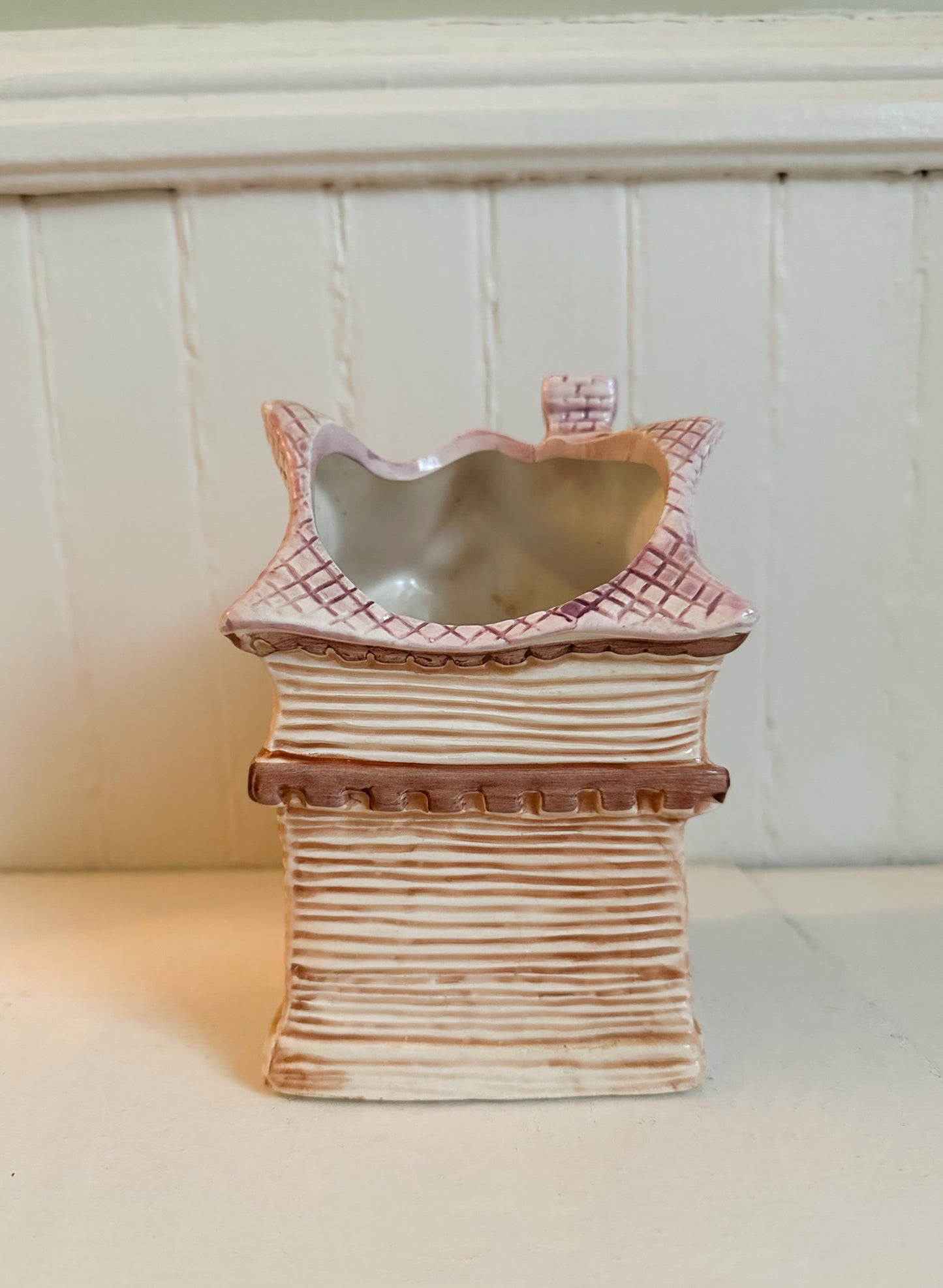 Vintage Holland Floral Ceramic Haunted House Planter