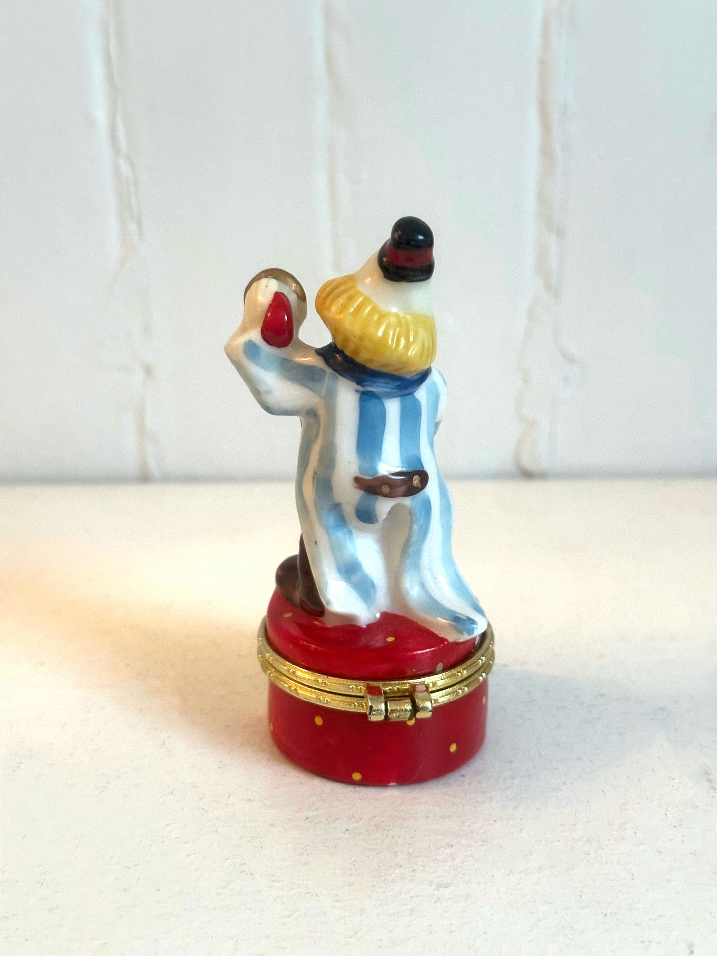 Vintage Clown with Cymbals Trinket Box