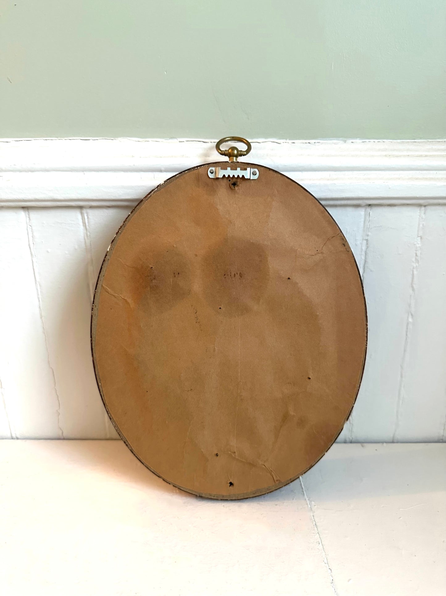 Vintage Victorian Man with Dog Framed Needlepoint