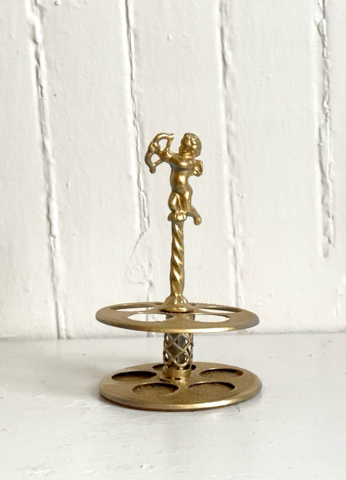 Vintage Gold Cupid Lipstick Holder