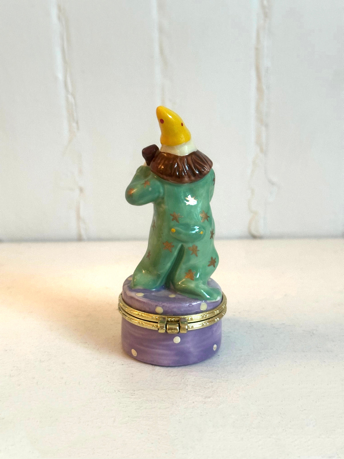 Vintage Clown Playing Violin Trinket Box