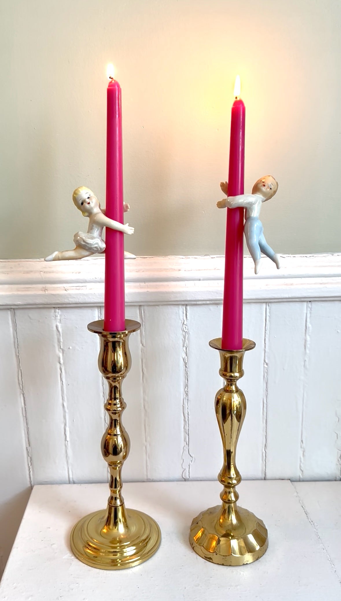 Vintage Ceramic Ballerina Candle Huggers