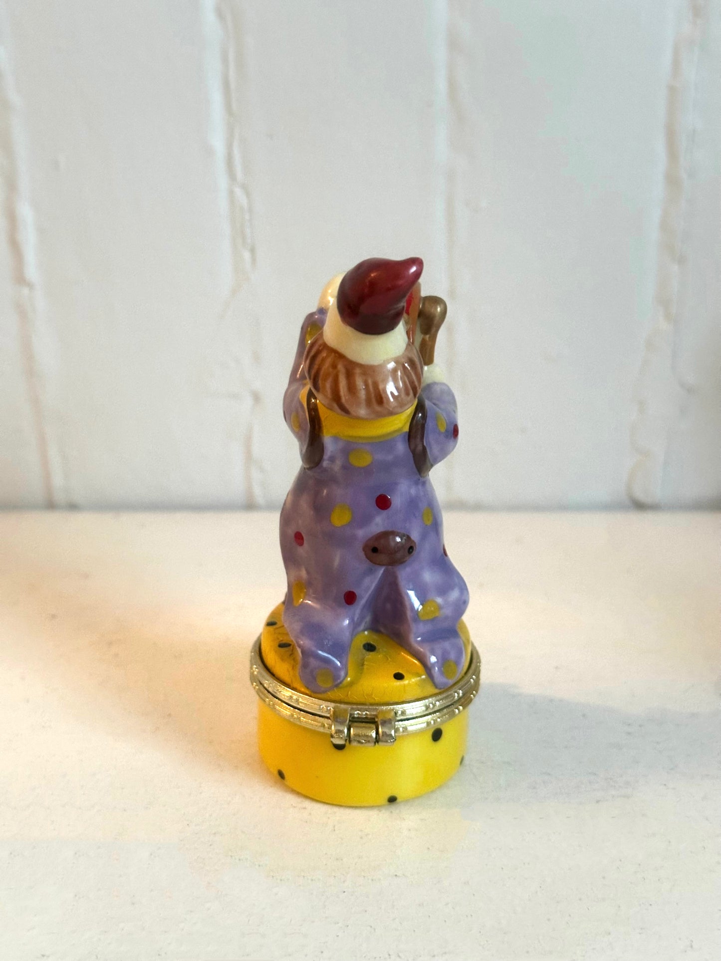 Vintage Clown Playing a Drum Trinket Box