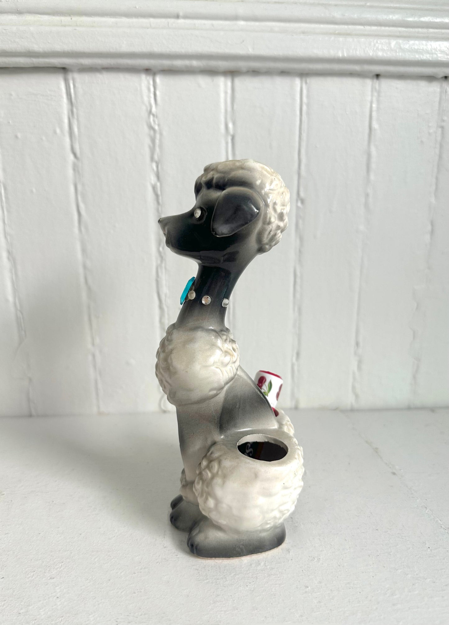Vintage Midcentury Poodle Dog Lipstick Holder