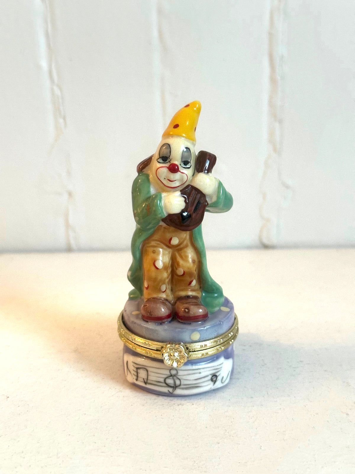 Vintage Clown Playing Violin Trinket Box