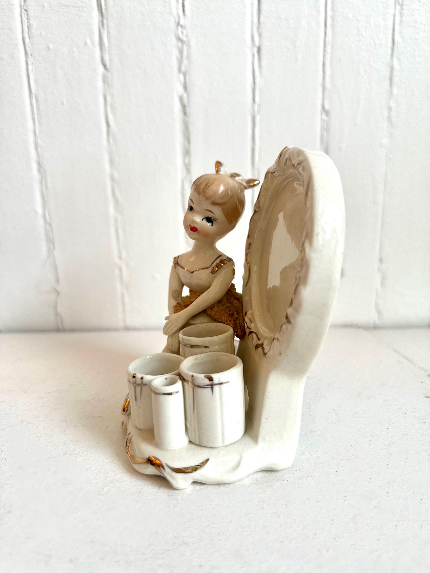 Vintage Ballerina Ceramic Lipstick Holder
