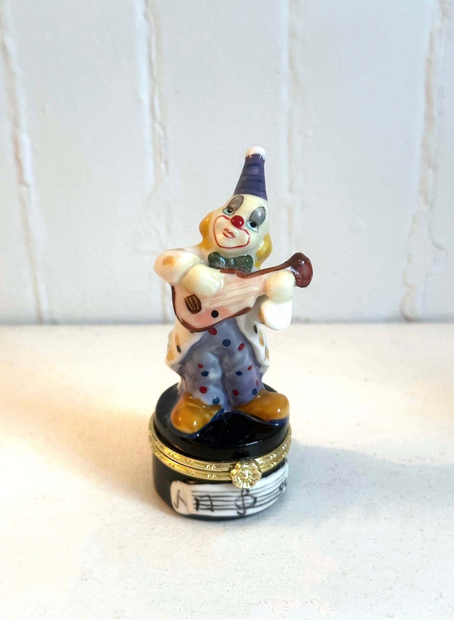 Vintage Clown Playing Guitar Trinket Box