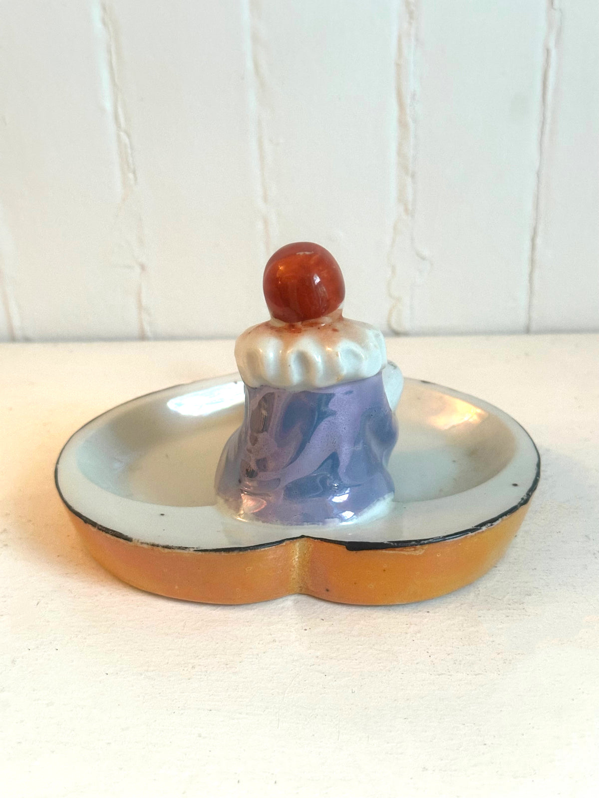 Vintage Pierrot Clown Heart Shaped Ashtray