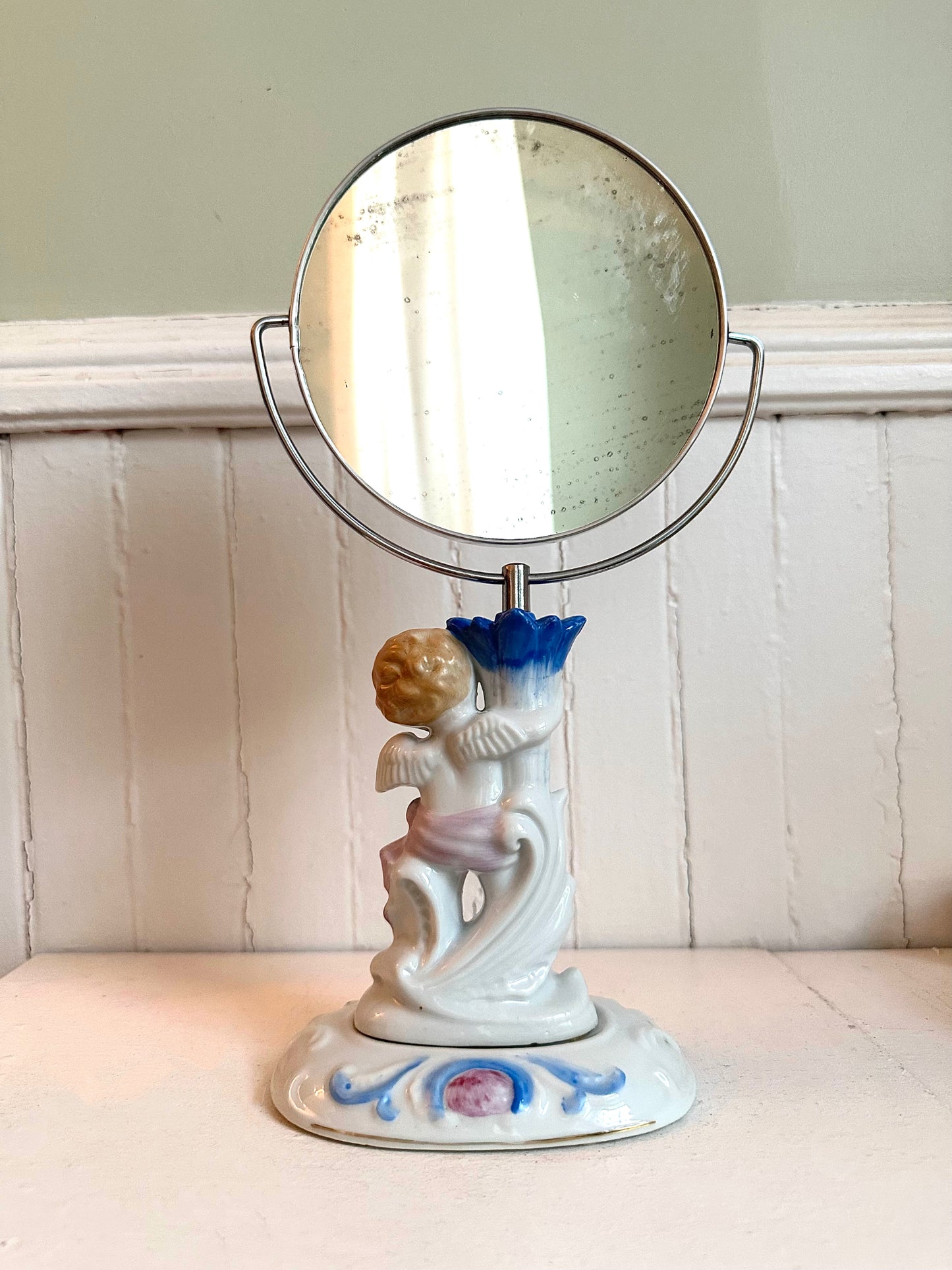 Vintage Cherub Vanity Mirror