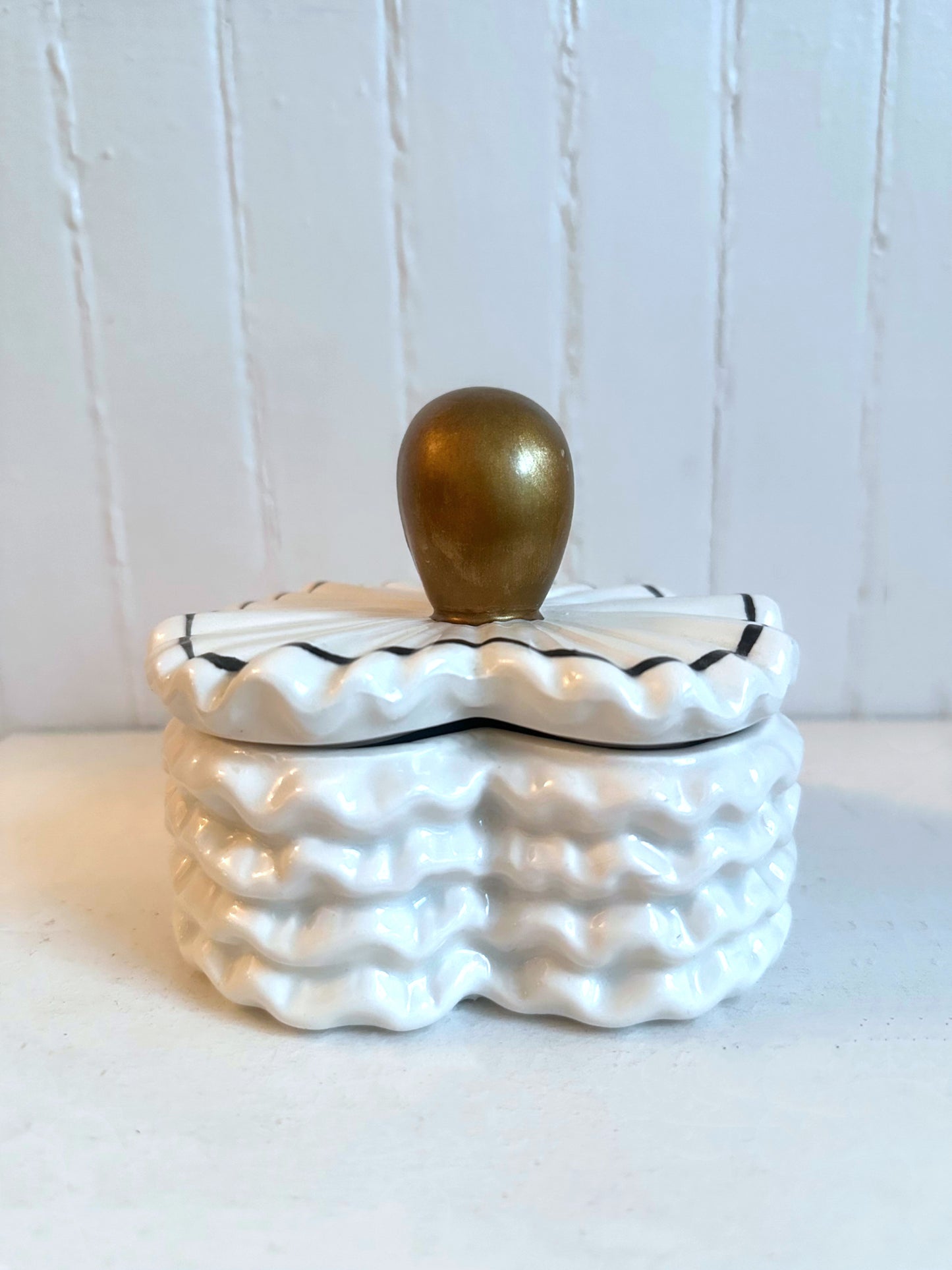 Vintage "MANN" Pierrette Clown Heart Shaped Ceramic Box