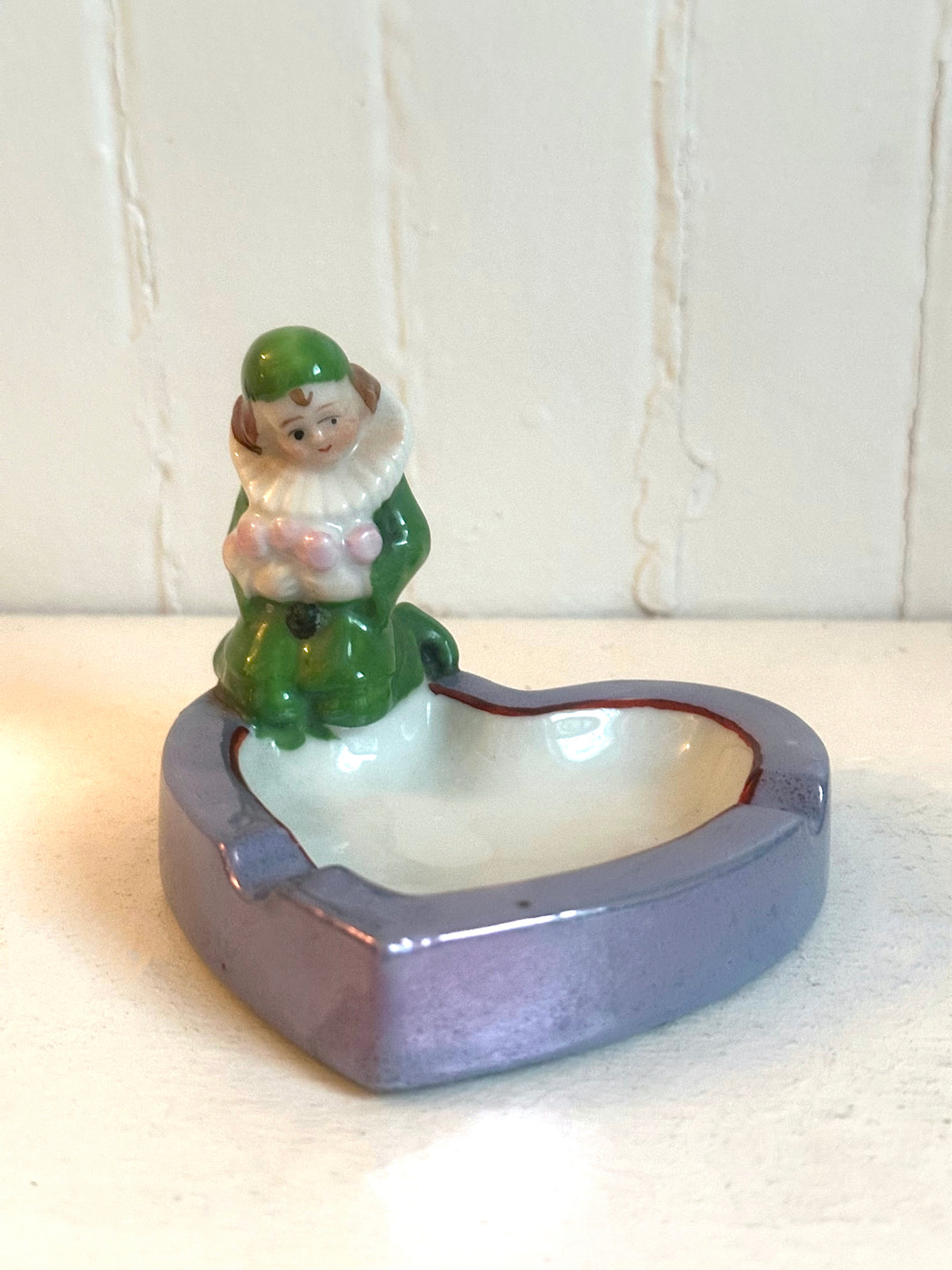 Vintage Pierrot Clown Heart Ashtray