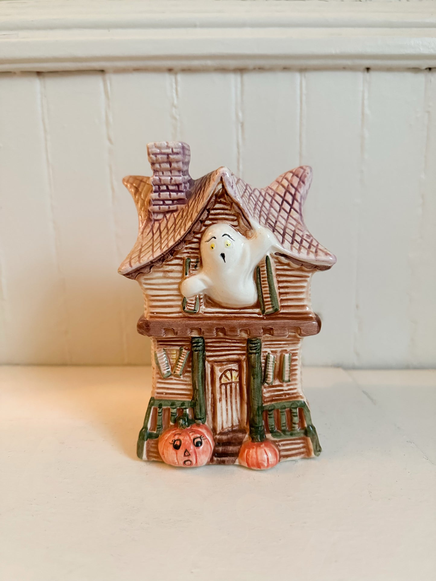 Vintage Holland Floral Ceramic Haunted House Planter