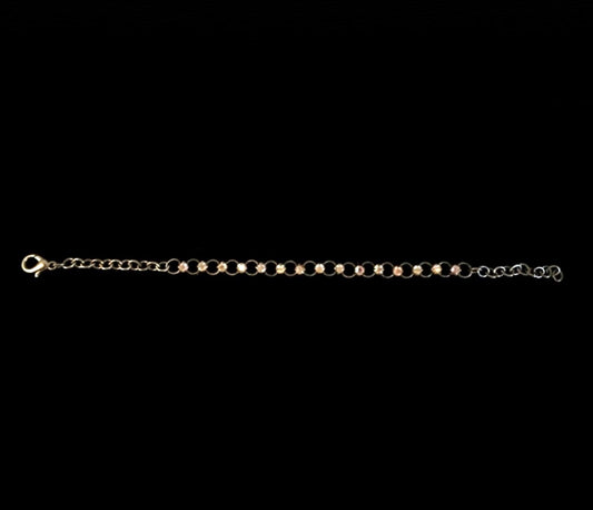 Vintage Silver Chain Link Tennis Bracelet with Clear Jewels