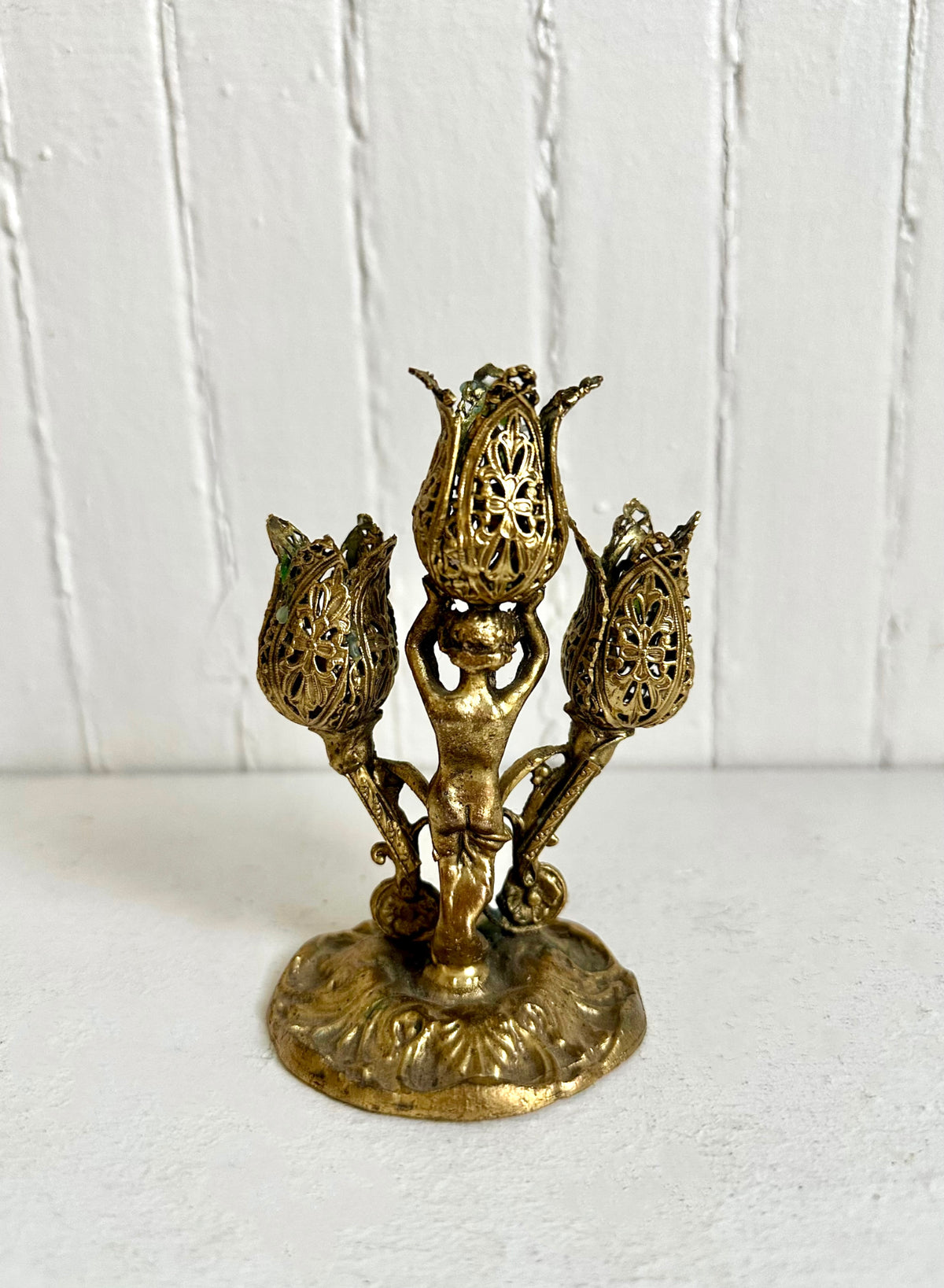Vintage Cherub Tulip Lipstick Holder