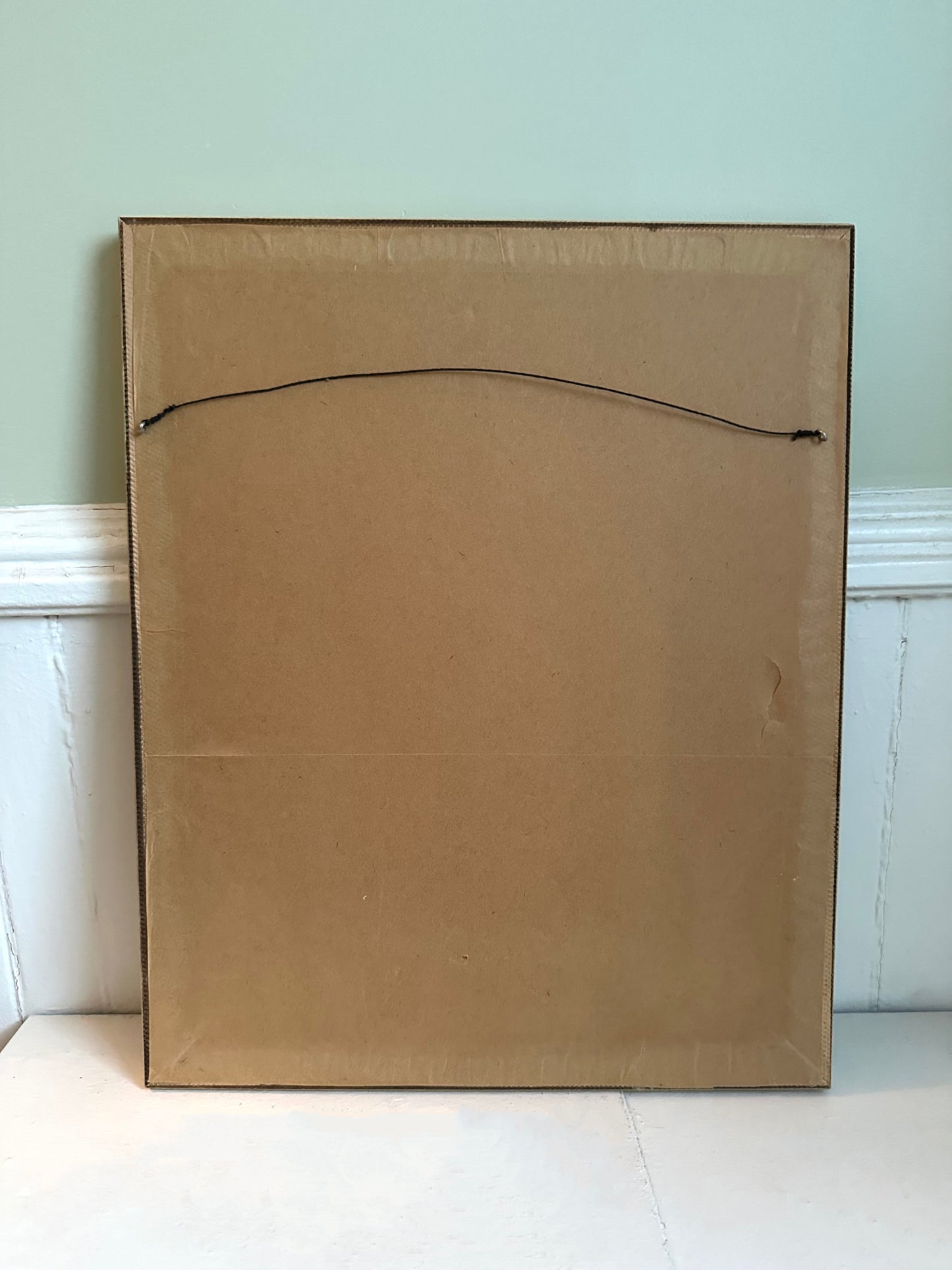 Vintage Swan Needlepoint in White Bamboo Frame