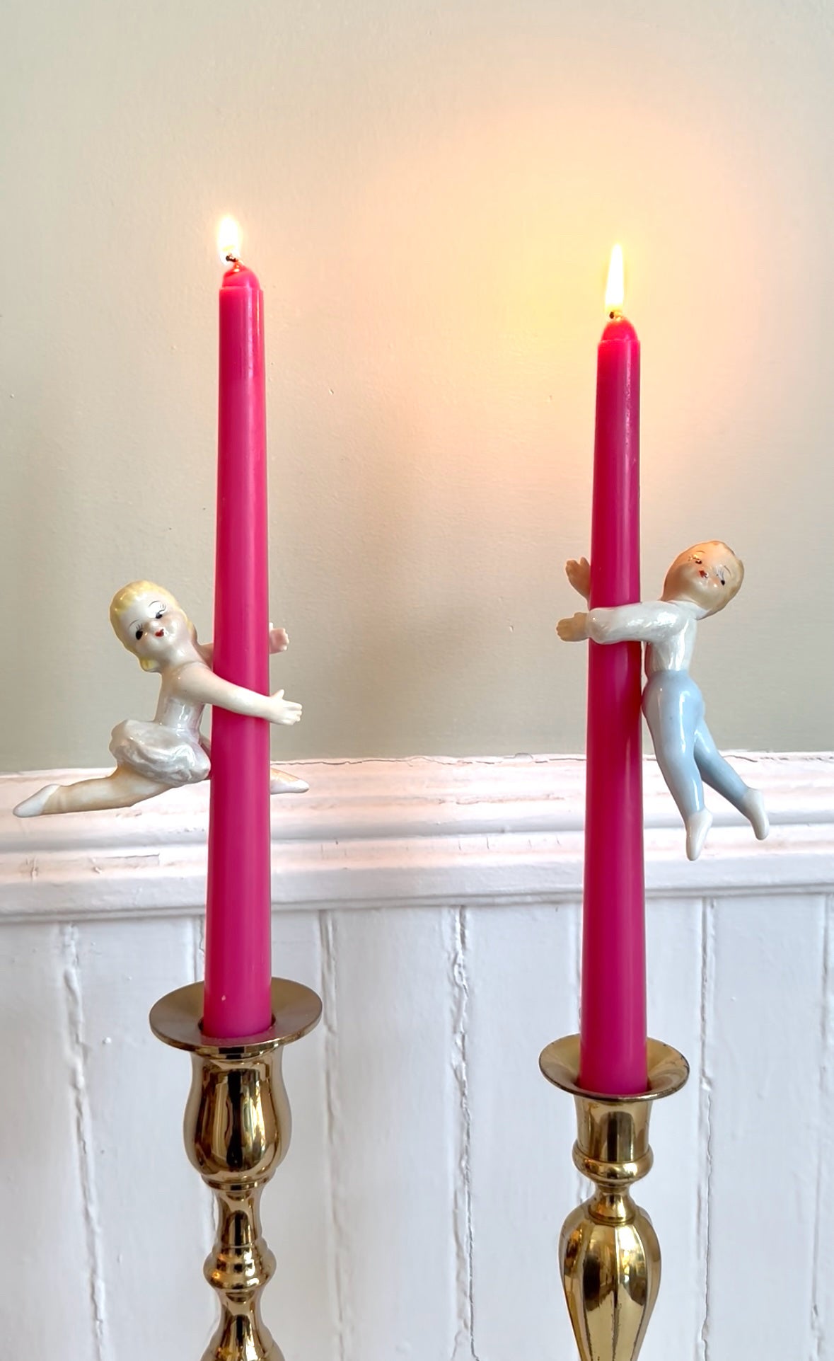 Vintage Ceramic Ballerina Candle Huggers