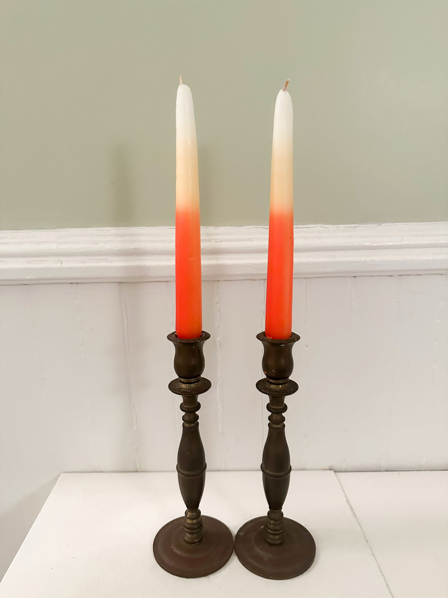 Vintage Candy Corn Taper Candles