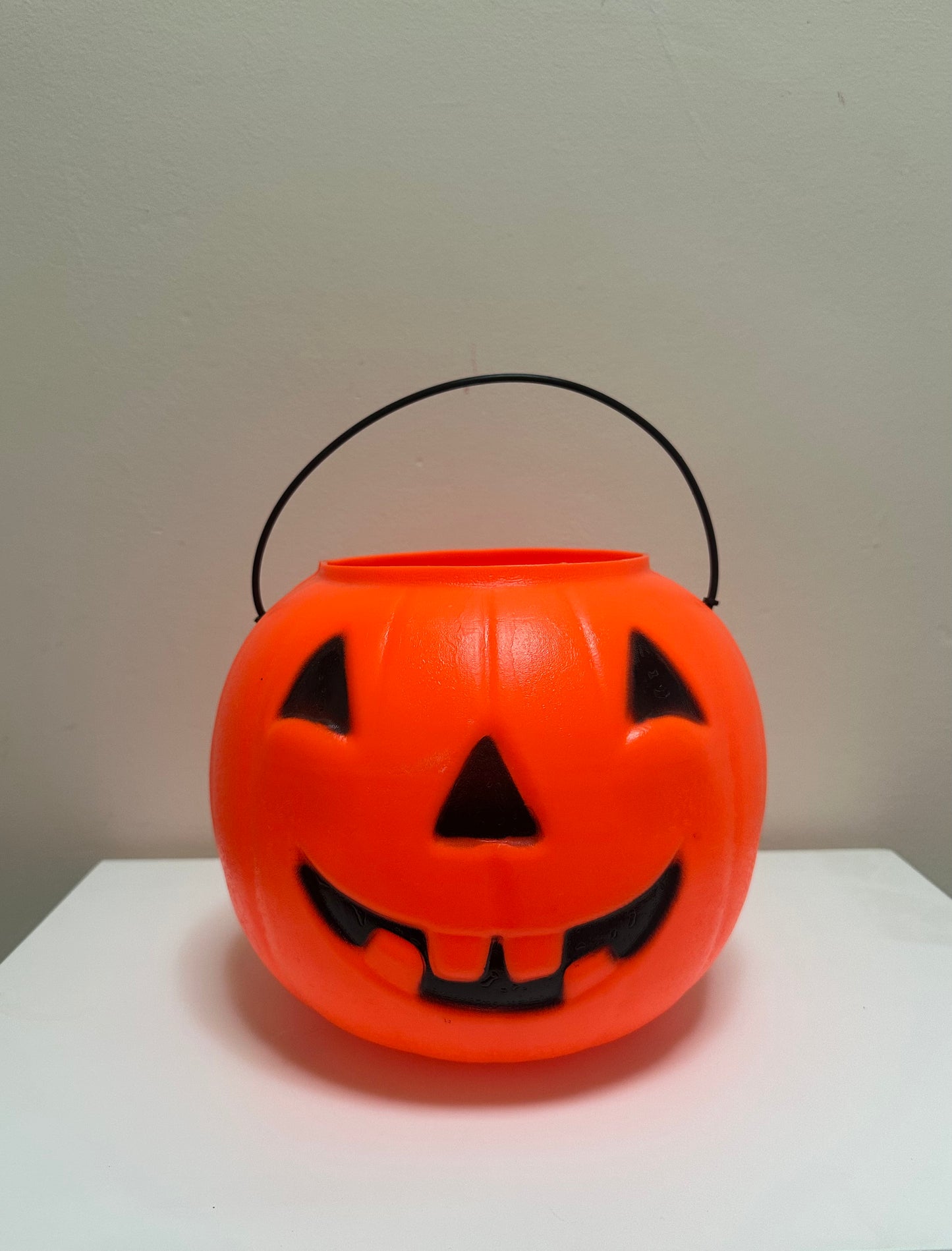 Vintage Blow Mold Pumpkin Trick or Treat Bucket