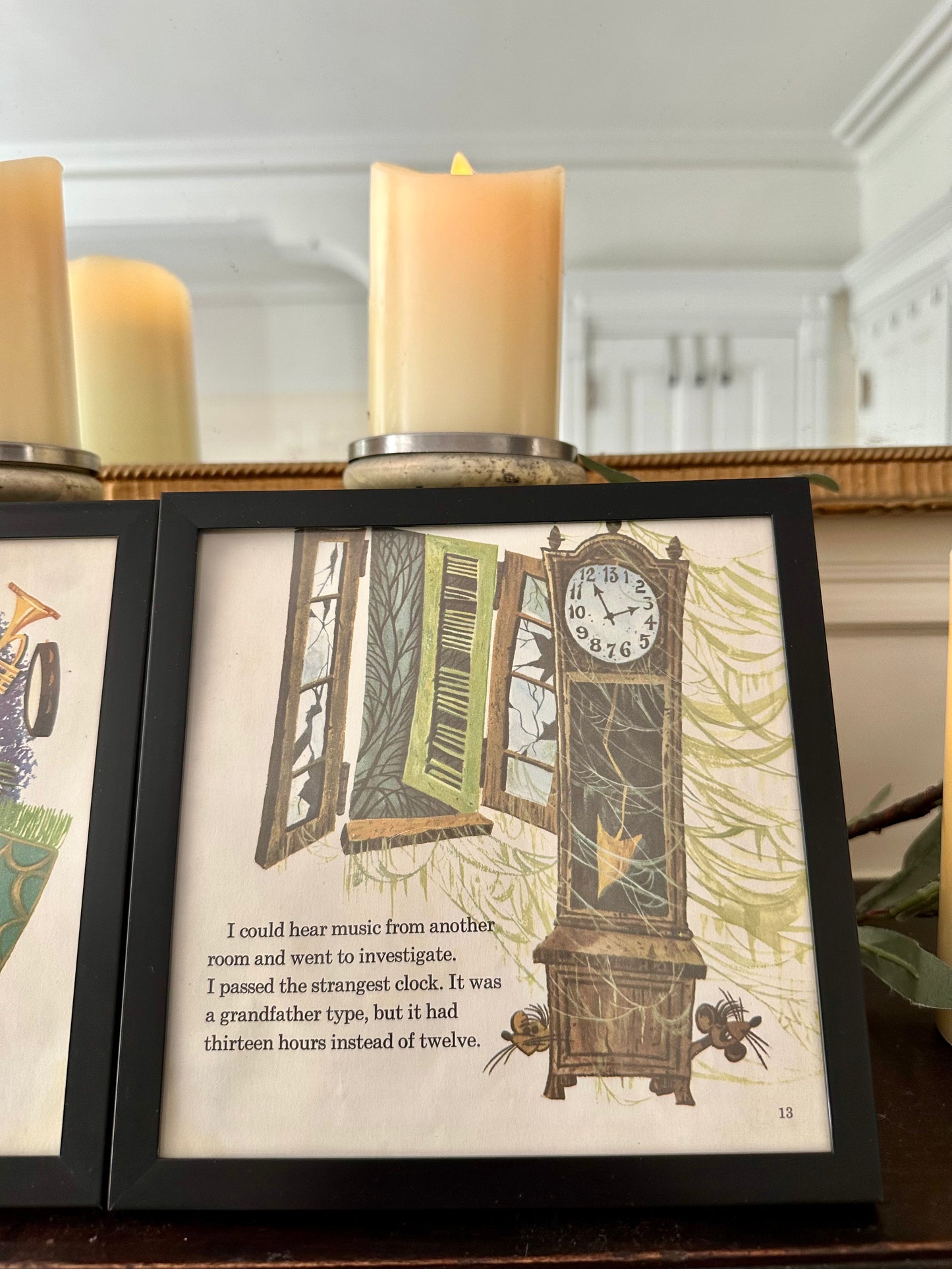 "The Haunted Mansion" Pair of Vintage Framed Book Pages "Madame Leota"