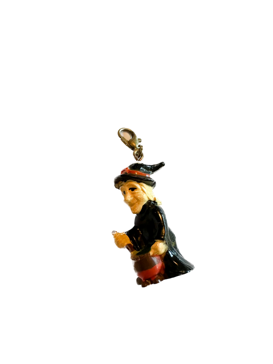 Vintage Halloween Witch Charm