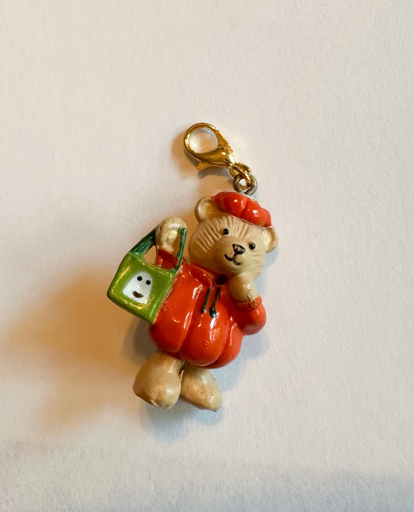 Vintage Teddy Bear Pumpkin Halloween Charm