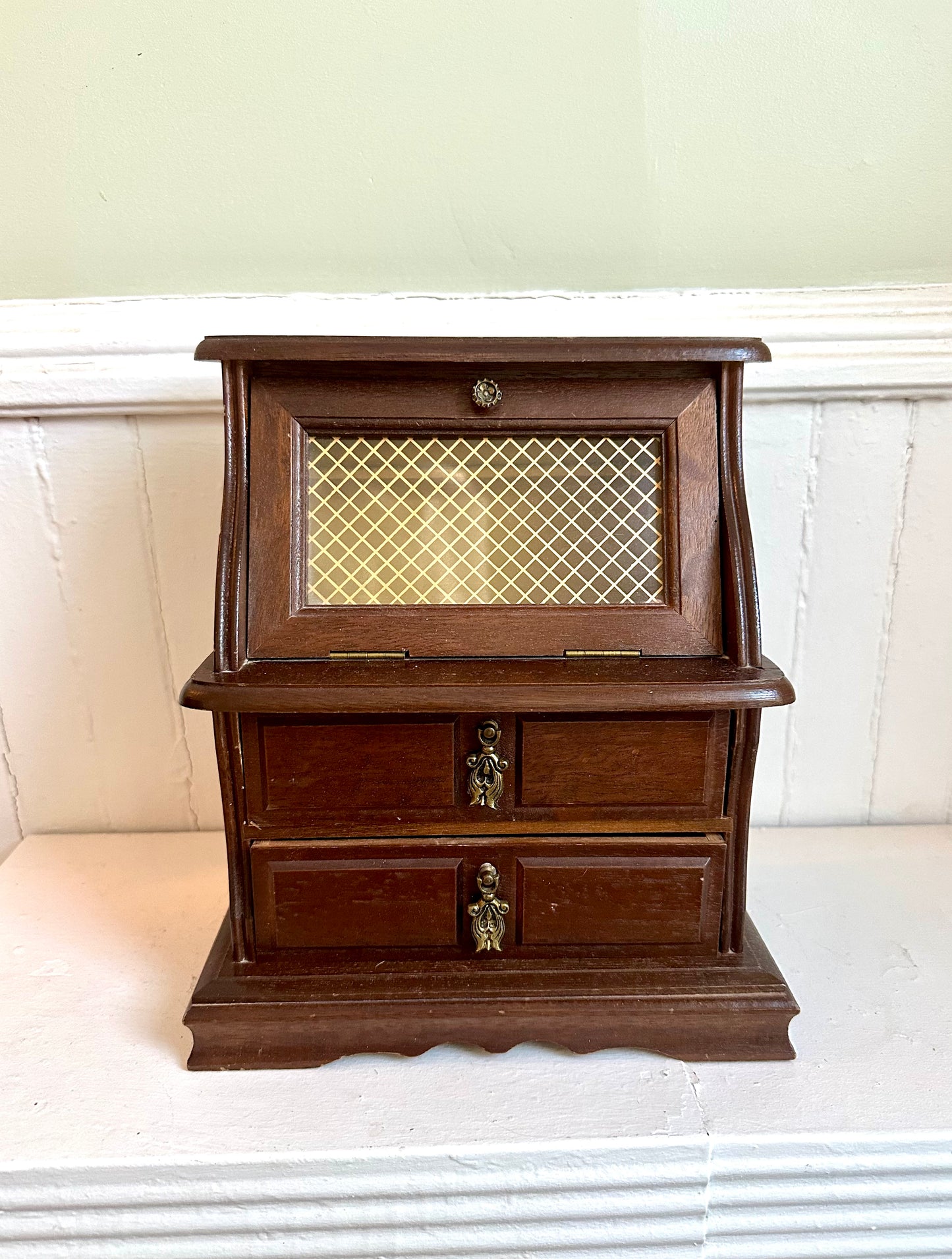 Vintage Secretary Desk Jewelry Box