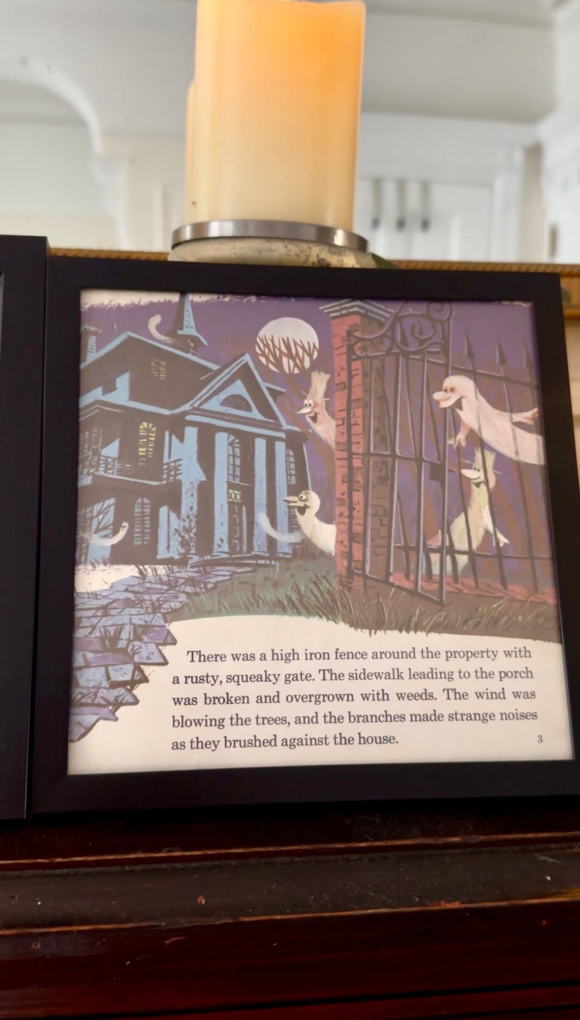 "The Haunted Mansion" Pair of Vintage Framed Book Pages "Have You Ever Been in a Haunted Mansion?"