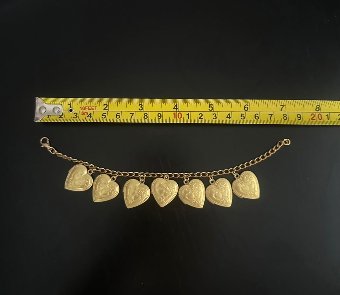 Vintage Heart Locket Charm Bracelet