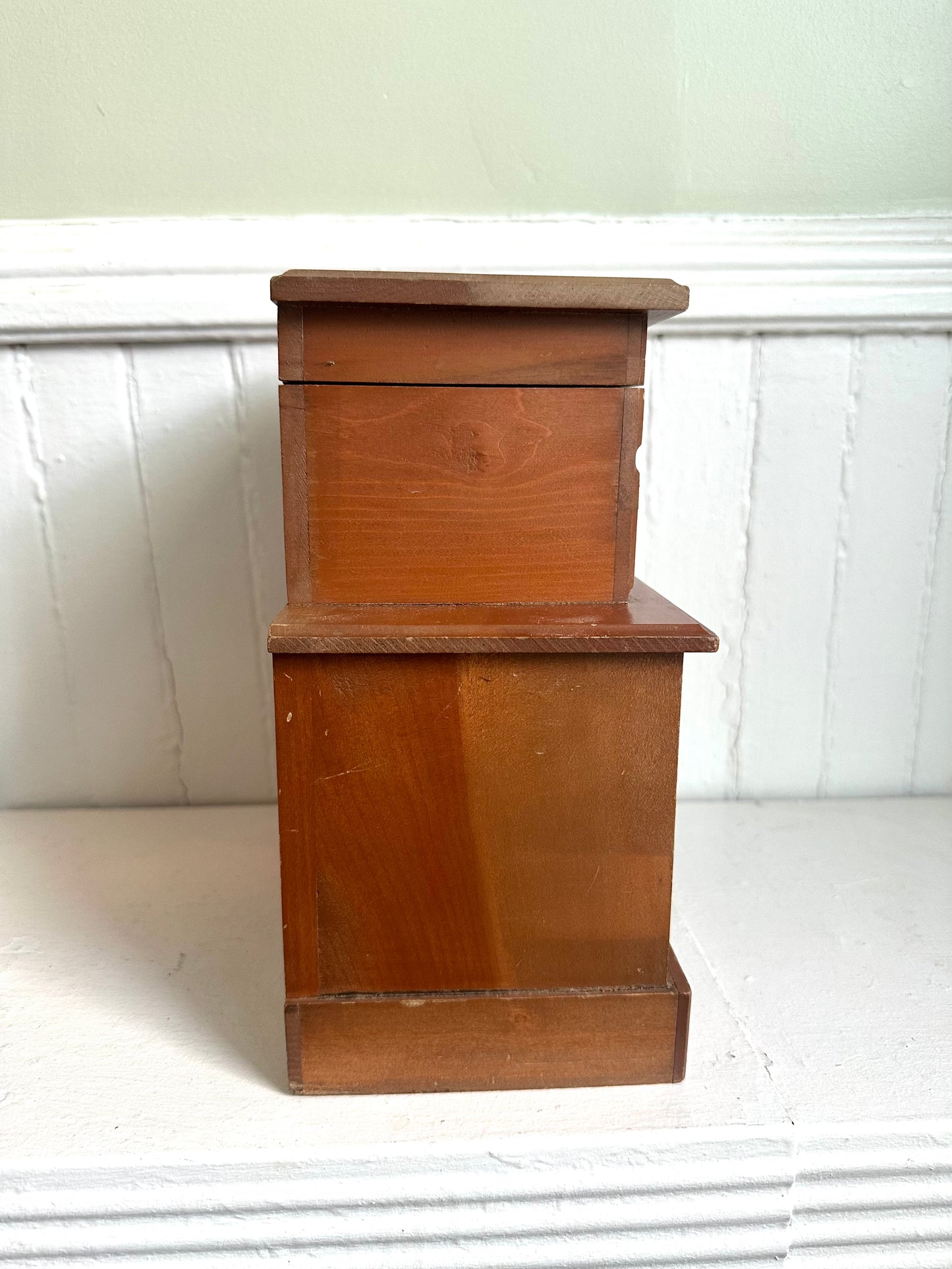 Vintage Ballerina Wood Jewelry Box