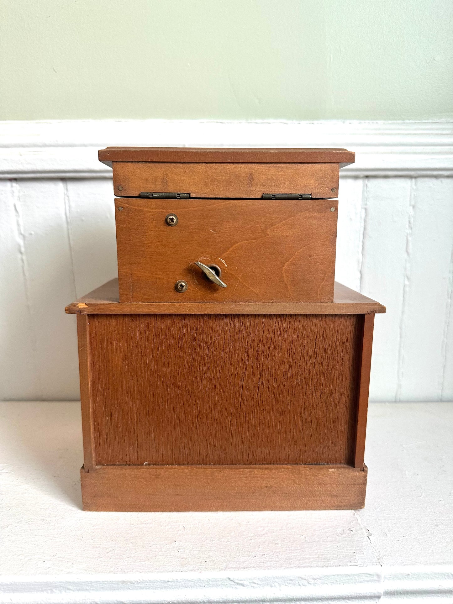 Vintage Ballerina Wood Jewelry Box