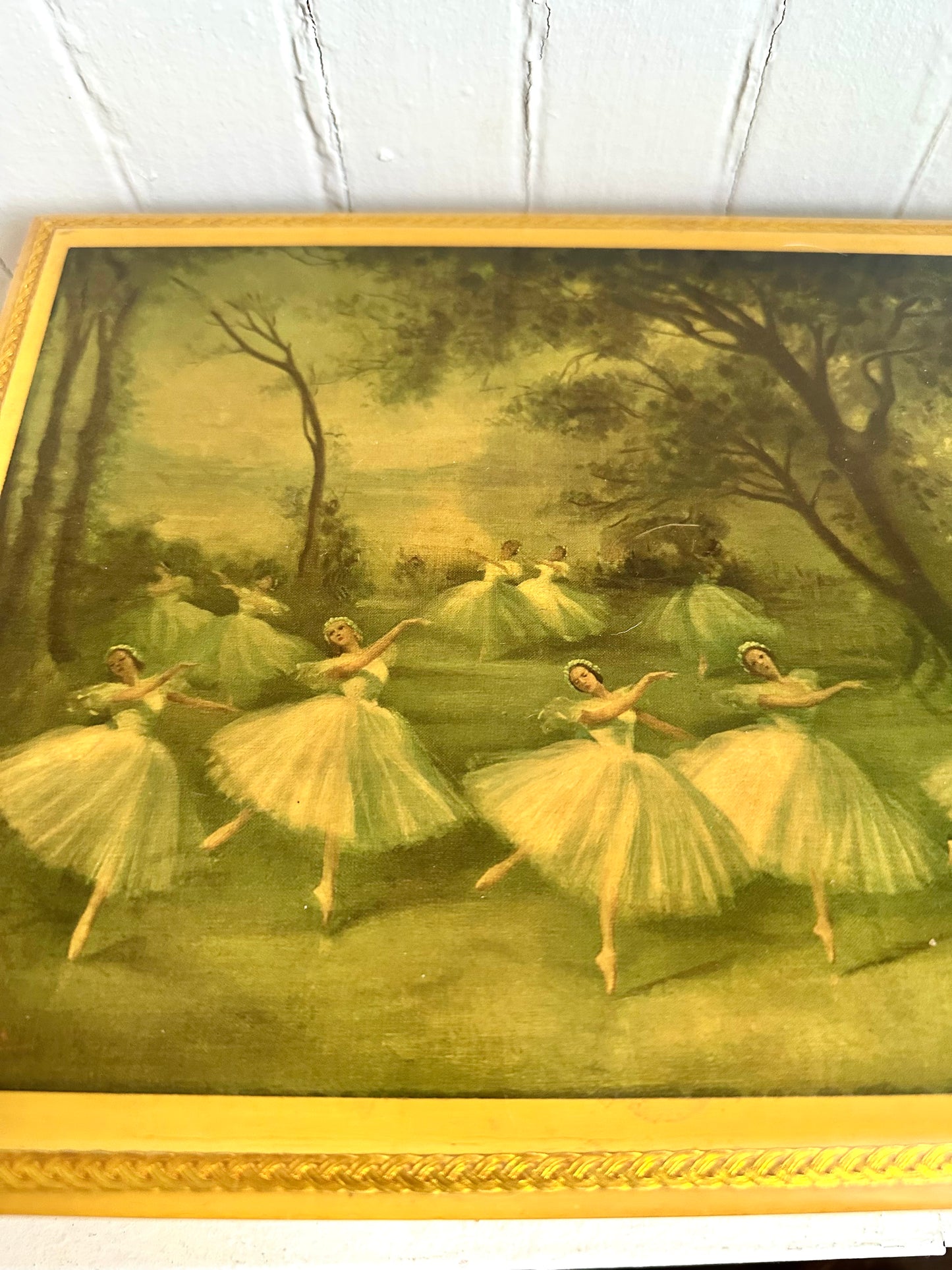 Vintage Ballerina Wood Jewelry / Storage Box