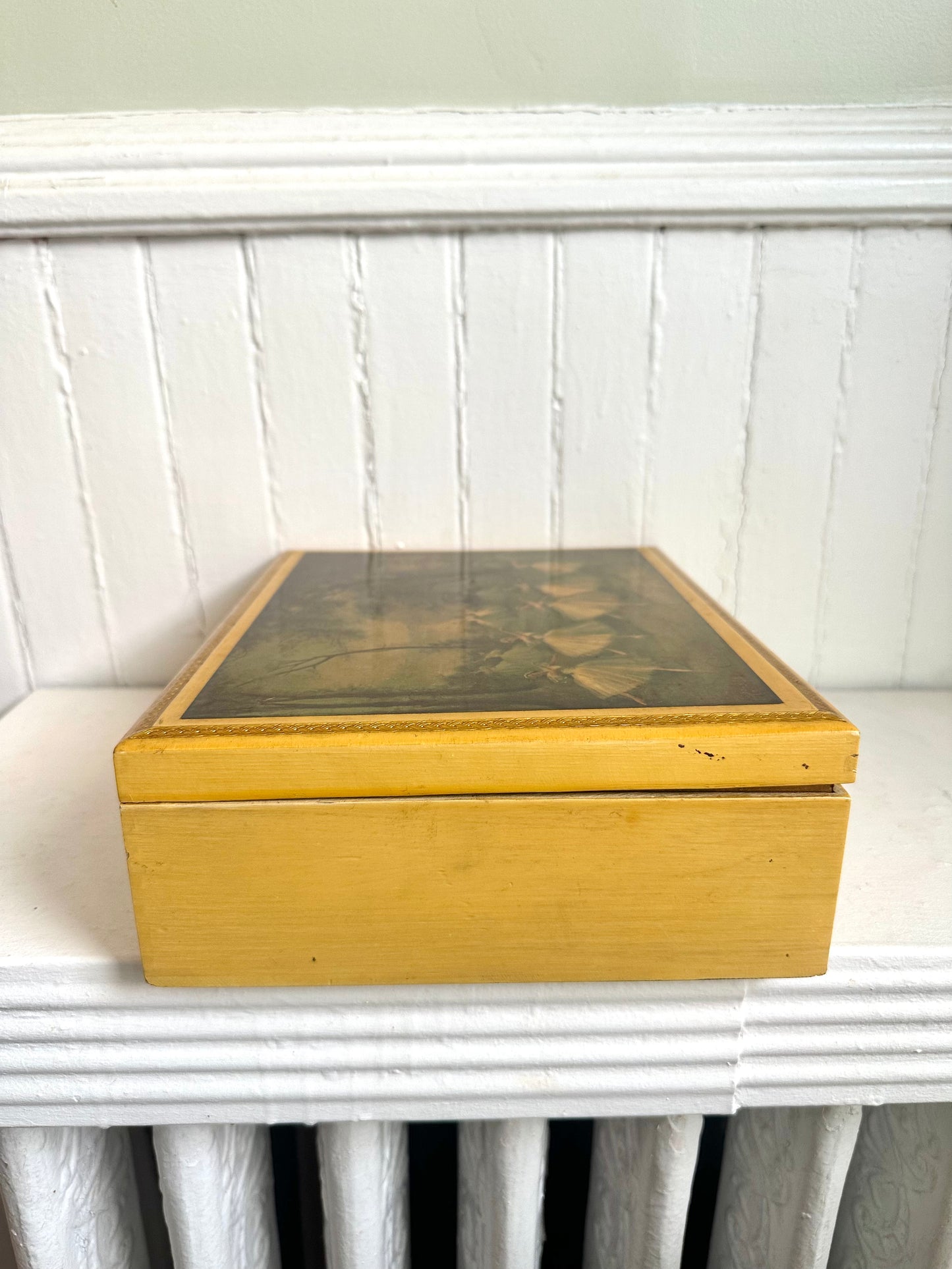 Vintage Ballerina Wood Jewelry / Storage Box