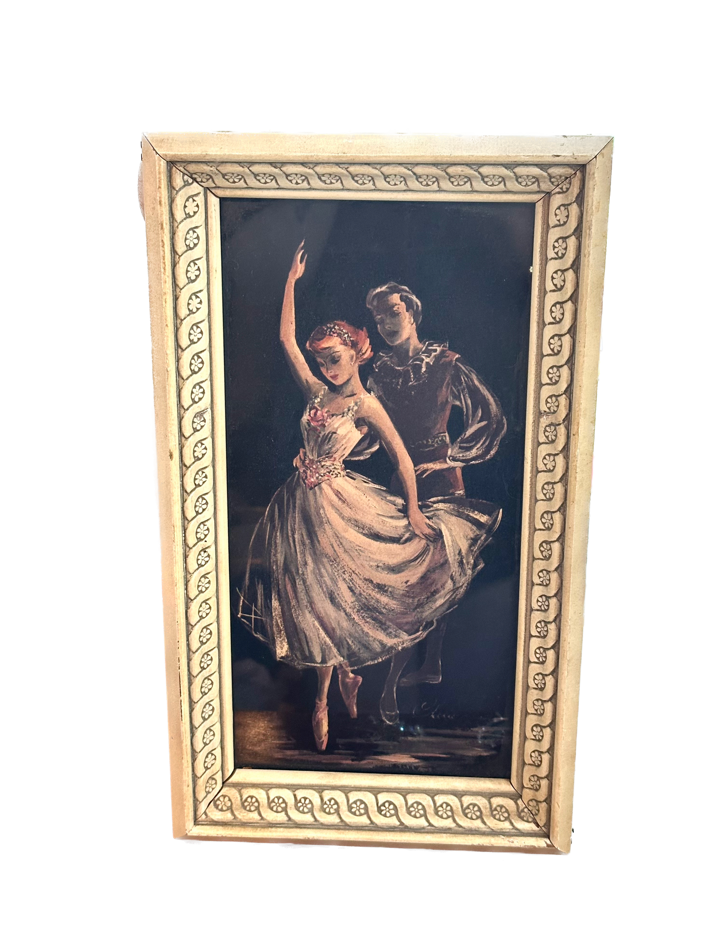 Vintage Ballerina Duet Framed Print