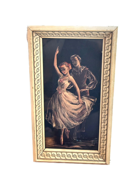 Vintage Ballerina Duet Framed Print