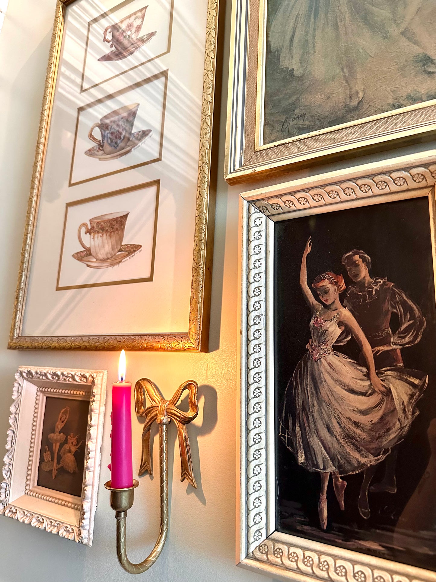 Vintage Ballerina Duet Framed Print