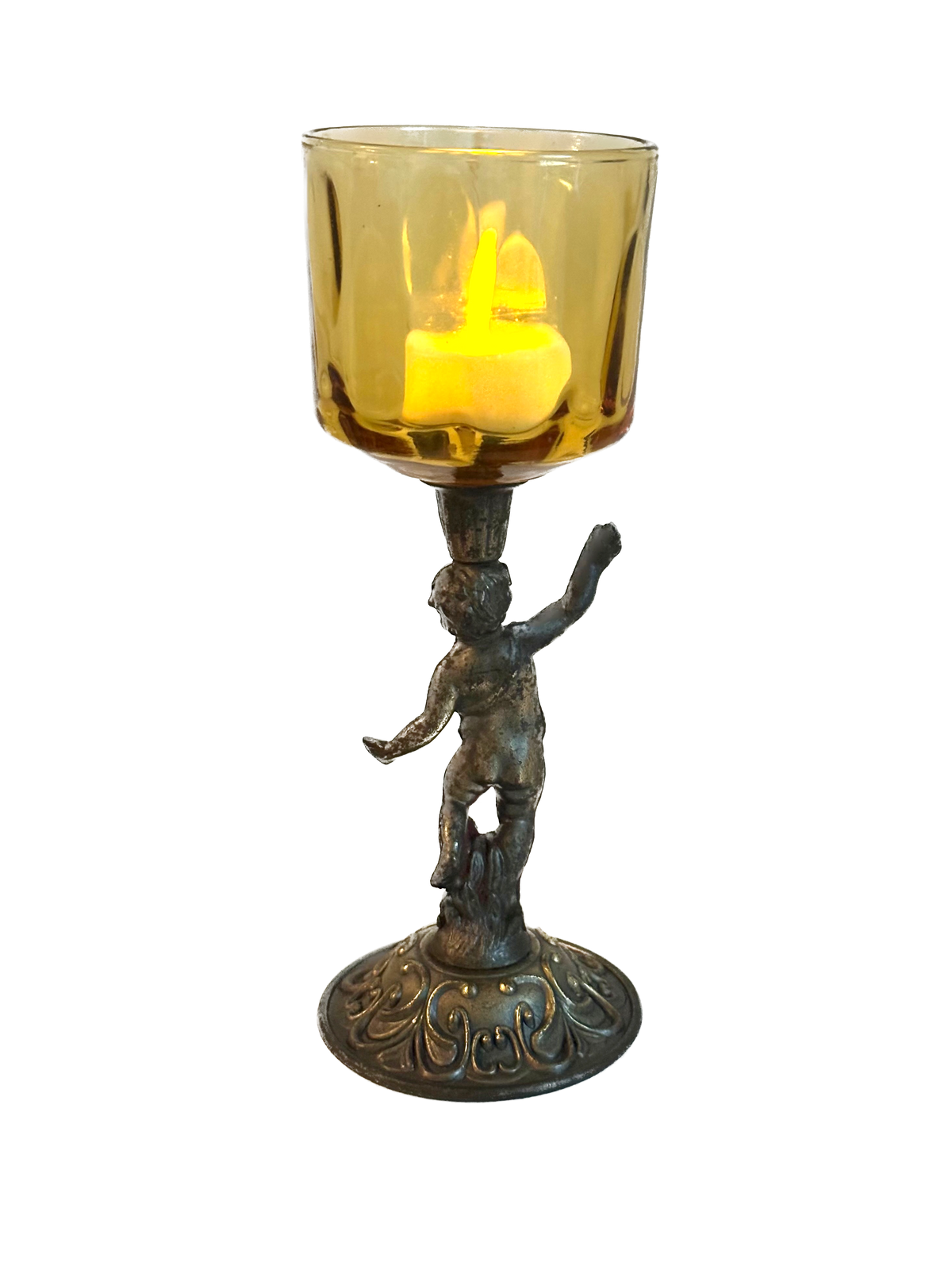 Vintage Cherub Glass Dish