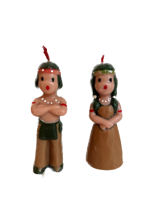 Vintage Gurley Thanksgiving Native American Candles