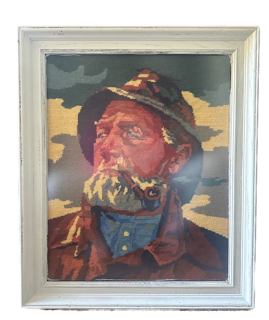 Vintage Fisherman Needlepoint