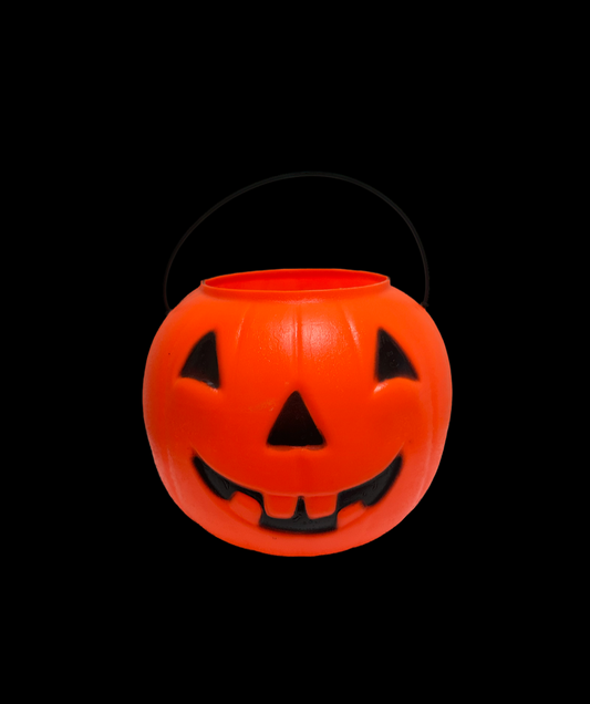 Vintage Blow Mold Pumpkin Trick or Treat Bucket