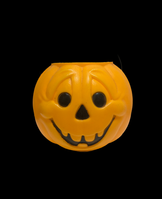 Vintage Blow Mold Pumpkin Trick or Treat Bucket