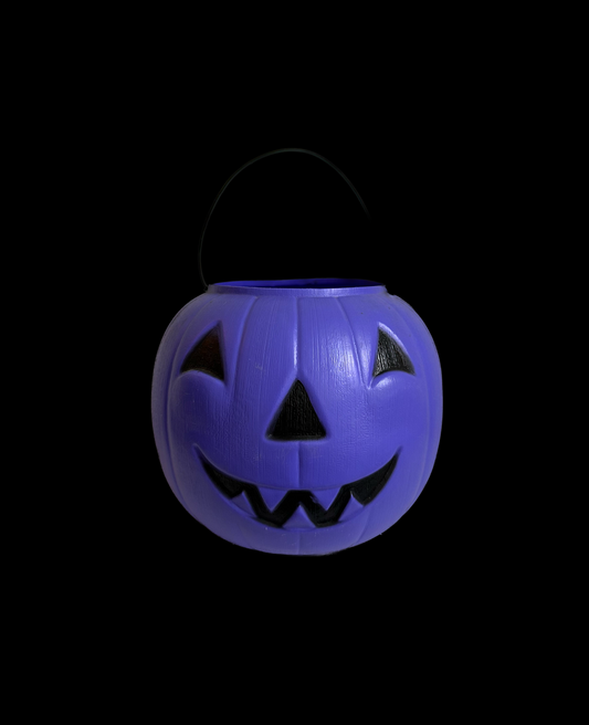 Vintage Blow Mold Purple Pumpkin Trick or Treat Bucket
